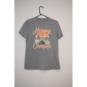 Happy Camper Graphic T-Shirt‎ Camping Outdoors Nature Tee Small